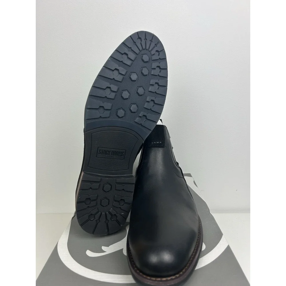 Stacy Adams Men's Oskar Plain Toe Chelsea Boot Black Leather 25554 Size 10 M